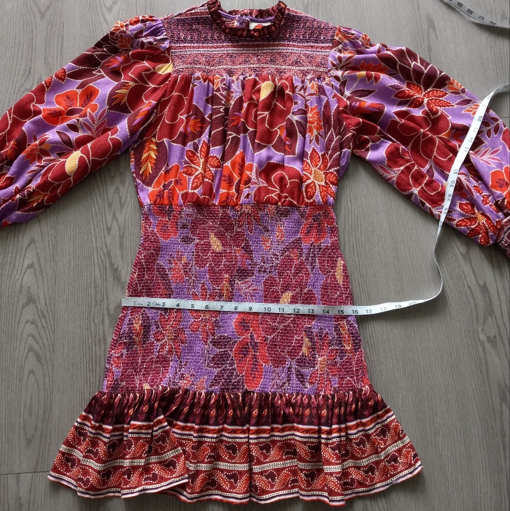 Farm Rio Sweet Floral Long Sleeve Mini Dress L - Picture 13 of 16